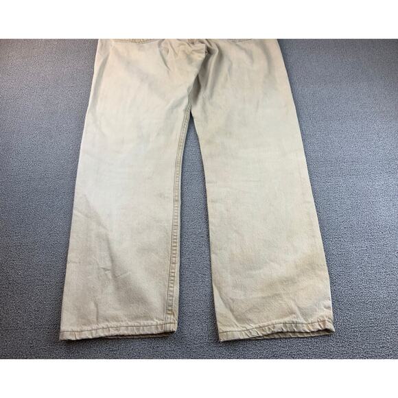 Wrangler Jeans 2000's Era Men's 36x32 Tan Denim Jeans Work Casual - Picture 15 of 16